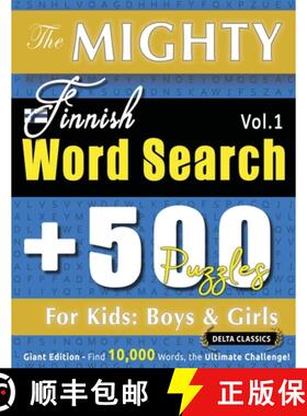 【3-4周达】THE MIGHTY FINNISH WORD SEARCH - 500 PUZZLES FOR KIDS: BOYS & GIRLS - DELTA CLASSICS - GIA... [9798349047060]