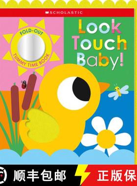 【3-4周达】Look Touch Baby! (a Fold-Out Tummy Time Book) [9781546138037]