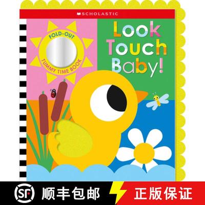 【3-4周达】Look Touch Baby! (a Fold-Out Tummy Time Book) [9781546138037]