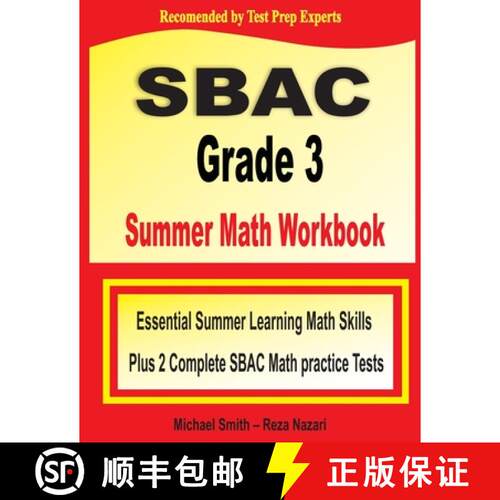 【3-4周达】SBAC Grade 3 Summer Math Workbook: Essential Summer Learning Math Skills plus Two Complete... [9781646129829]