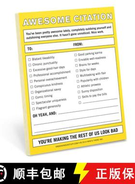 【3-4周达】Awesome Citation Nifty Note Pad (Yellow) [9781601066213]