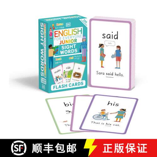 【3-4周达】English for Everyone Junior Sight Words Flash Cards: Learn 100 Essential Sight Words [9780744056174]