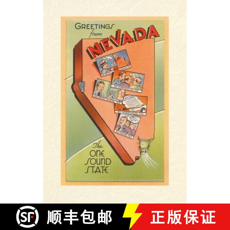【3-4周达】Vintage Lined Notebook Greetings from Nevada, Map [9798385439331]