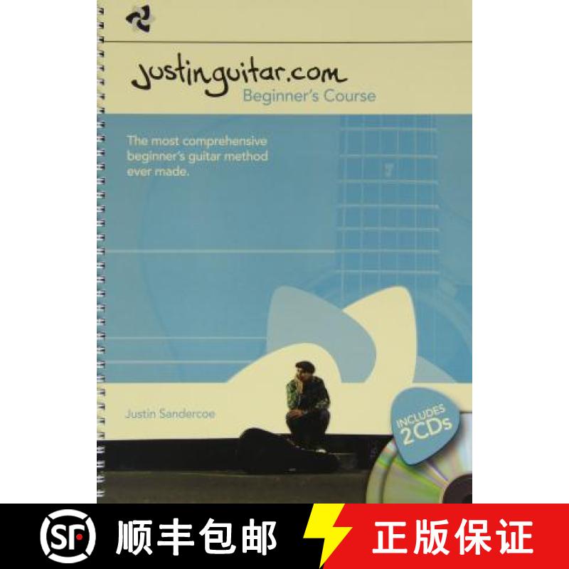 【2-3周达】Justinguitar.com Beginner's Course - Book/2 CDs (Spiral Bound) [9781783058921]