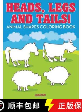 【3-4周达】Heads, Legs, and Tails! Animal Shapes Coloring Book [9781683237648]