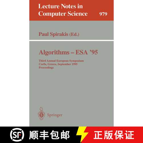 【3-4周达】Algorithms - ESA '95 : Third Annual European Symposium, Corfu, Greece, September, 25 - 27,... [9783540603139]