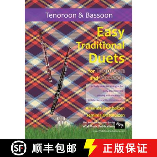 【3-4周达】Easy Traditional Duets for Tenoroon and Bassoon: 32 traditional melodies arranged for two ... [9781914510212]