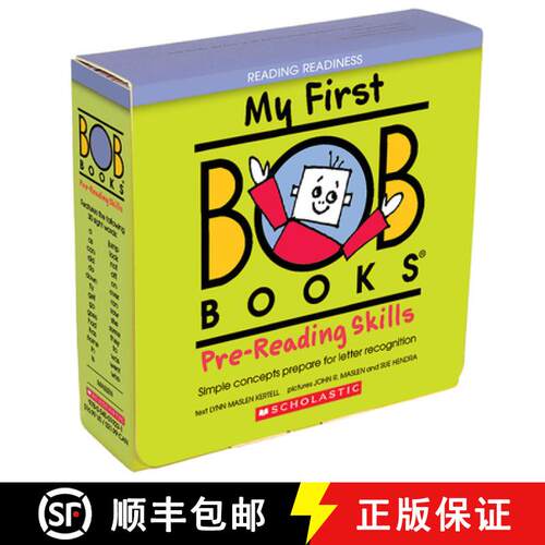 【3-4周达】My First Bob Books - Pre-Reading Skills Box Set of 12 Paperbacks Decodable Phonics, Ages 3... [9780545019224]