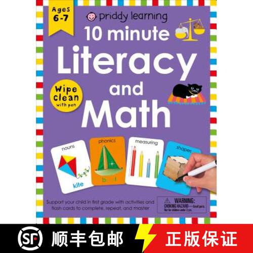 预订 Wipe Clean Workbook: 10 Minute Reading, Writing, and Math (enclosed spiral binding): Ages 6-7; w... [9780312525811]