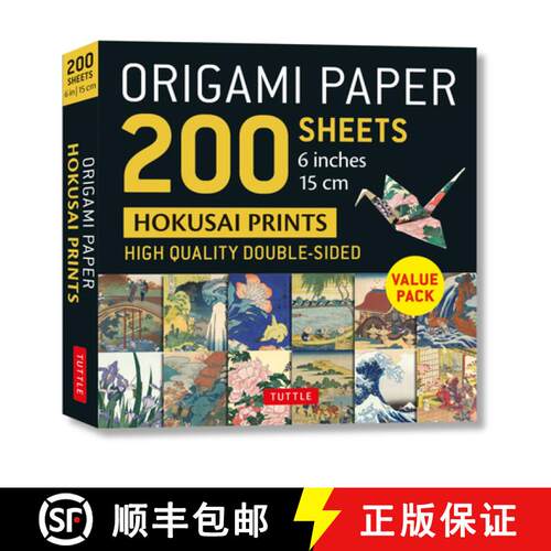 【3-4周达】Origami Paper 200 sheets Hokusai Prints 6 (15 cm): Tuttle Origami Paper: Double-Sided Orig... [9780804854894]