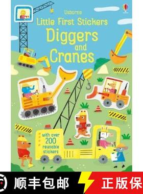 【3-4周达】Little First Stickers Diggers and Cranes [9781474952255]