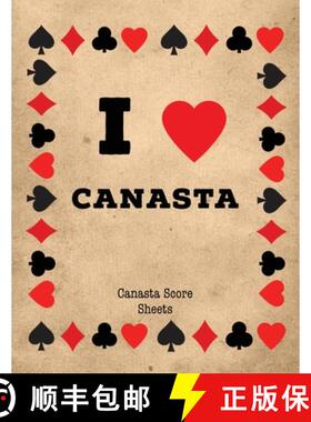【3-4周达】Canasta Score Sheets: Scorebook for Canasta Card Game, Games Scores Pages, 6 Players, Reco... [9781649442192]