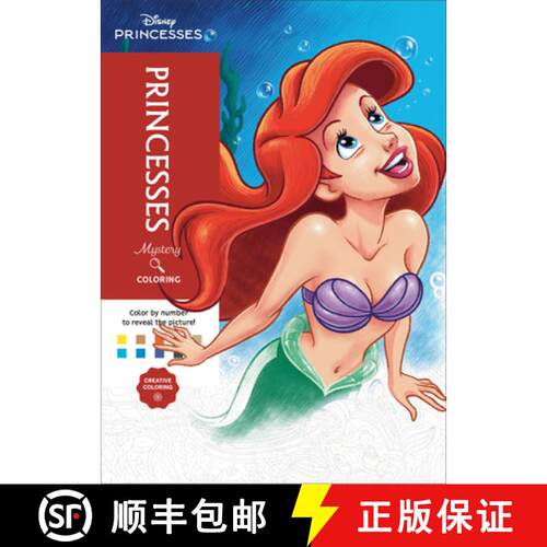 【3-4周达】Disney Mystery Coloring: Princesses: A Color by Number Book [9798217298112]