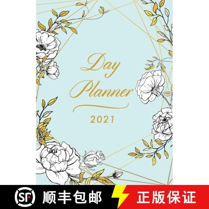 【3-4周达】Day Planner 2021 Large: 8.5 x 11 1 Page per Day Planner Floral Hardcover January - Decembe... [9783947808694]