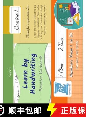 预订 Learn by Handwriting, Practice Workbook - Numbers from 1 to 50 - Words and Numbers - Cursive, Le... [9798330692897]