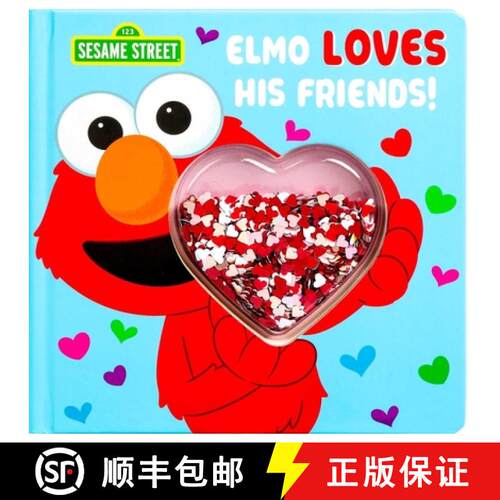 【3-4周达】Sesame Street: Elmo Loves His Friends! - Sequin Shaker Book, Interactive Elmo Board Book f... [9780794454104]