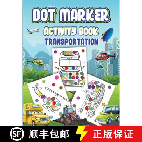 【3-4周达】Dot Markers Activity Book Transportation [9798869232854]