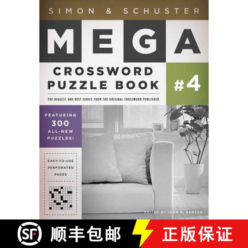 【3-4周达】Simon & Schuster Mega Crossword Puzzle Book #4: 300 Never-Before-Published Crosswords [9781416587811]