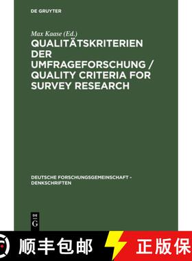 预订 Qualitätskriterien der Umfrageforschung / Quality Criteria for Survey Research [9783050034553]