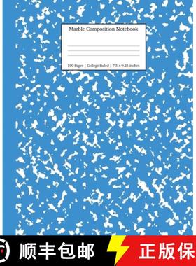 【3-4周达】Marble Composition Notebook College Ruled: Blue Marble Notebooks, School Supplies, Noteboo... [9781989387689]