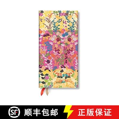 【3-4周达】Paperblanks 2026 Kara-Ori Pink Japanese Kimono 12-Month Planner Slim Horizontal Elastic Ba... [9780349709956]