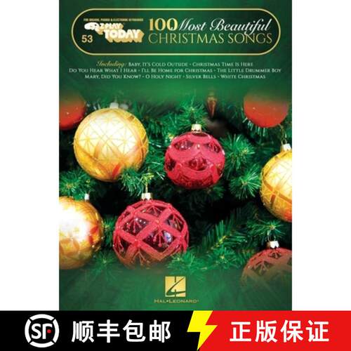 【3-4周达】100 Most Beautiful Christmas Songs: E-Z Play Today #53 Songbook with Large Easy-To-Read No... [9781540097347]