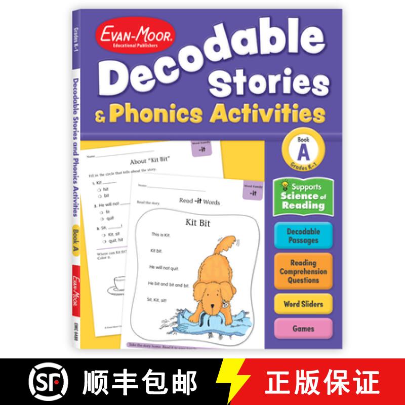 【3-4周达】Decodable Stories and Phonics Activities, Level A, Grade K - 1 Workbook [9781645144250]