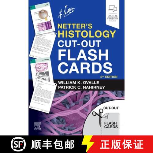 【3-4周达】Netter’s Histology Cut-Out Flash Cards: A companion to Netter's Essential Histology [9780323709675]