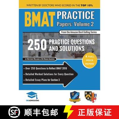 【3-4周达】BMAT Practice Papers Volume 2: 4 Full Mock Papers, 250 Questions in the style of the BMAT,... [9781912557226]