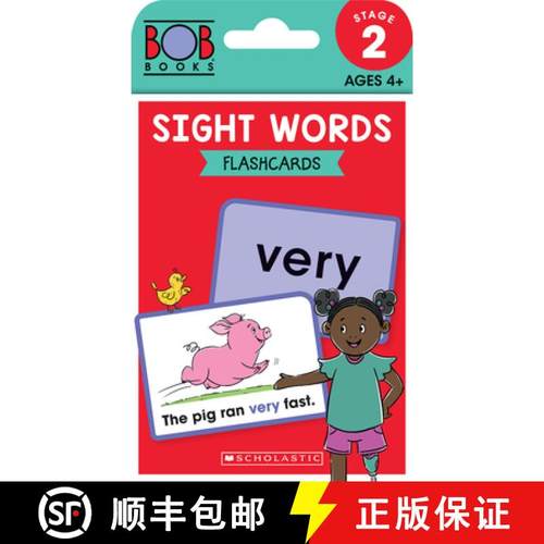 预订 Bob Books - Sight Words Flashcards Phonics, Ages 4 and Up, Kindergarten (Stage 2: Emerging Reader) [9781546114413]