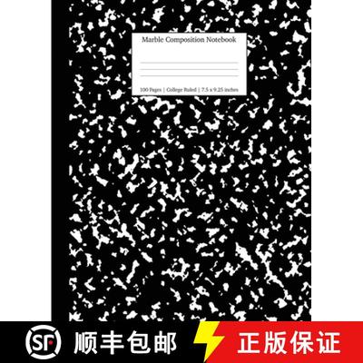 【3-4周达】Marble Composition Notebook College Ruled: Black Marble Notebooks, School Supplies, Notebo... [9781989387672]