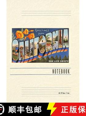 预订 Vintage Lined Notebook Greetings from California, San Luis Obispo [9798385403042]