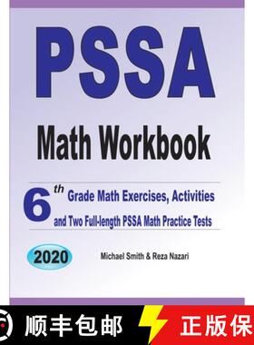 预订 PSSA Math Workbook: 6th Grade Math Exercises, Activities, and Two Full-Length PSSA Math Practice... [9781646126453]