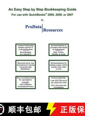 【3-4周达】An Easy Step By Step Bookkeeping Guide For Use With QuickBooks, 2009, 2008 or 2007 [9781439222003]