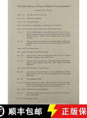 【3-4周达】The Yale Editions of Horace Walpole's Correspondence, Volume 30 : With George Selwyn, Lord... [9780300007121]