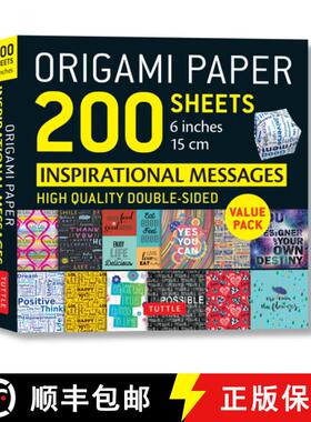 【3-4周达】Origami Paper 200 sheets Inspirational Messages 6 (15 cm): Tuttle Origami Paper: Double Si... [9780804852067]
