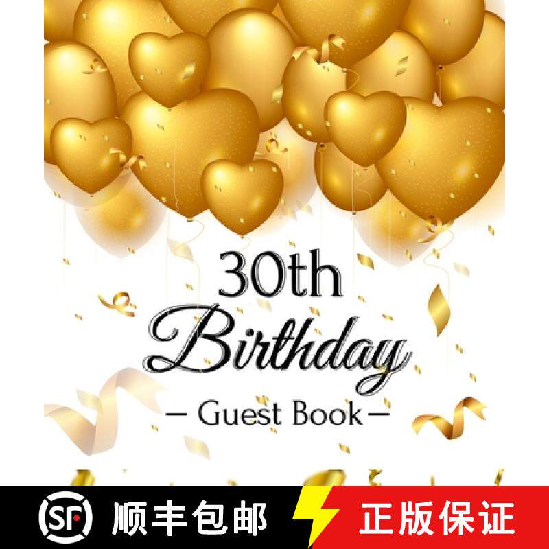 【3-4周达】30th Birthday Guest Book: Keepsake Gift for Men and Women Turning 30 - Hardback with Funny... [9788395823008]
