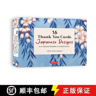 【3-4周达】16 Thank You Cards Japanese Designs: 4 1/2 X 3 Inch Blank Cards in 8 Lovely Designs (2 Eac... [9780804856836]