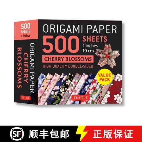 【3-4周达】Origami Paper 500 sheets Cherry Blossoms 4 (10 cm): Tuttle Origami Paper: High-Quality Dou... [9780804852838]