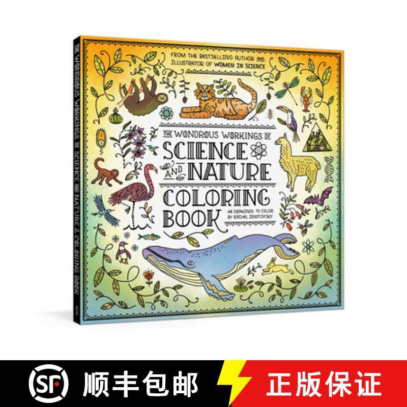 【3-4周达】The Wondrous Workings of Science and Nature Coloring Book: 40 Line Drawings to Color [9780593233146]