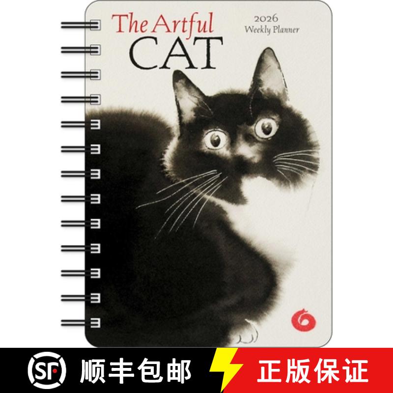 【3-4周达】The Artful Cat 2026 Weekly Planner Calendar: Brush and Ink Watercolor Paintings [9781524898311]