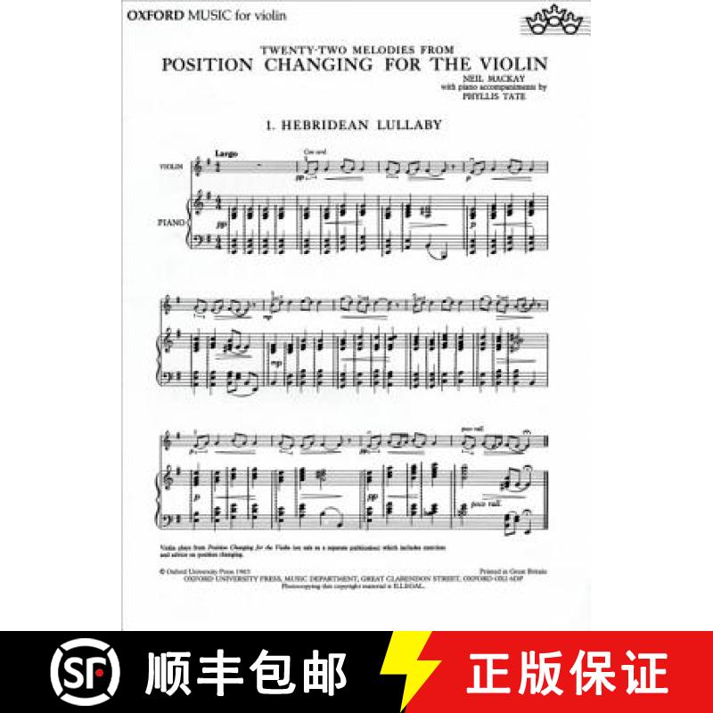 【3-4周达】Position Changing for Violin: Piano part [9780193576544]