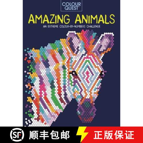 【3-4周达】Colour Quest (R): Amazing Animals: An Extreme Colour by Numbers Challenge [9781789292855]