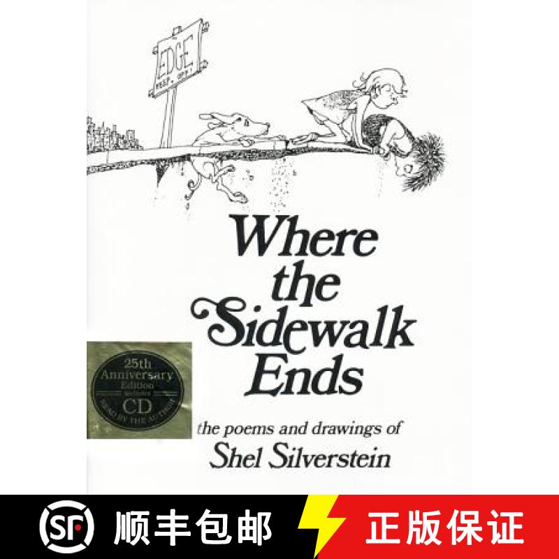 【3-4周达】Where the Sidewalk Ends Book and CD: Poems and Drawings [9780060291693]