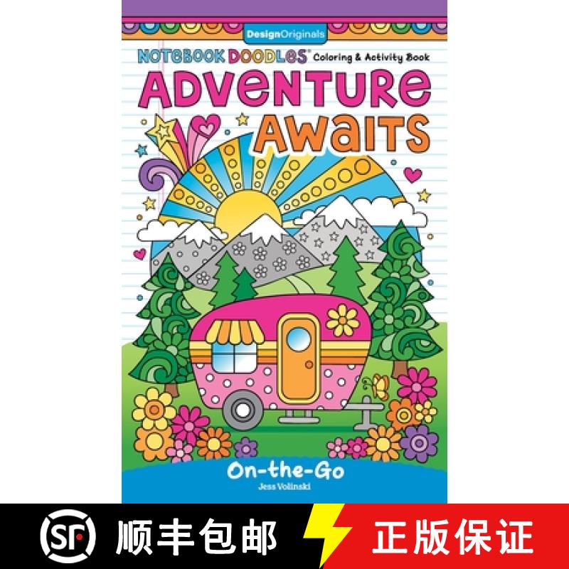 【3-4周达】Notebook Doodles Adventure Awaits: Coloring and Activity Book [9781497206403]