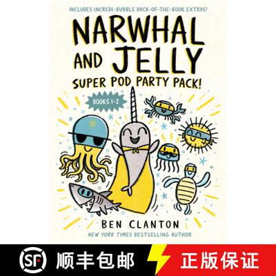 【3-4周达】Narwhal and Jelly: Super Pod Party Pack! (Paperback Bind-Up Books 1 & 2) [9781774883730]