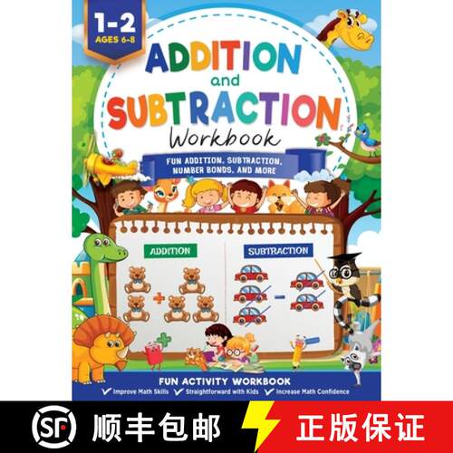 【3-4周达】Addition and Subtraction Workbook: Math Workbook Grade 1 Fun Addition, Subtraction, Number... [9781946525536]