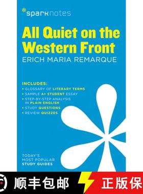 【3-4周达】All Quiet on the Western Front Sparknotes Literature Guide: Volume 15 [9781411469419]