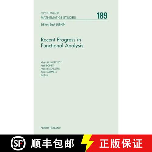 【3-4周达】精装 Recent Progress in Functional Analysis: Volume 189 [9780444502193]