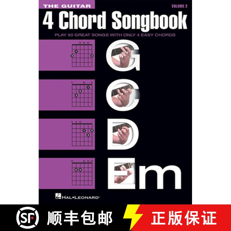 【3-4周达】The Guitar 4-Chord Songbook - Volume 2: (G-C-D-Em) [9781540028655]